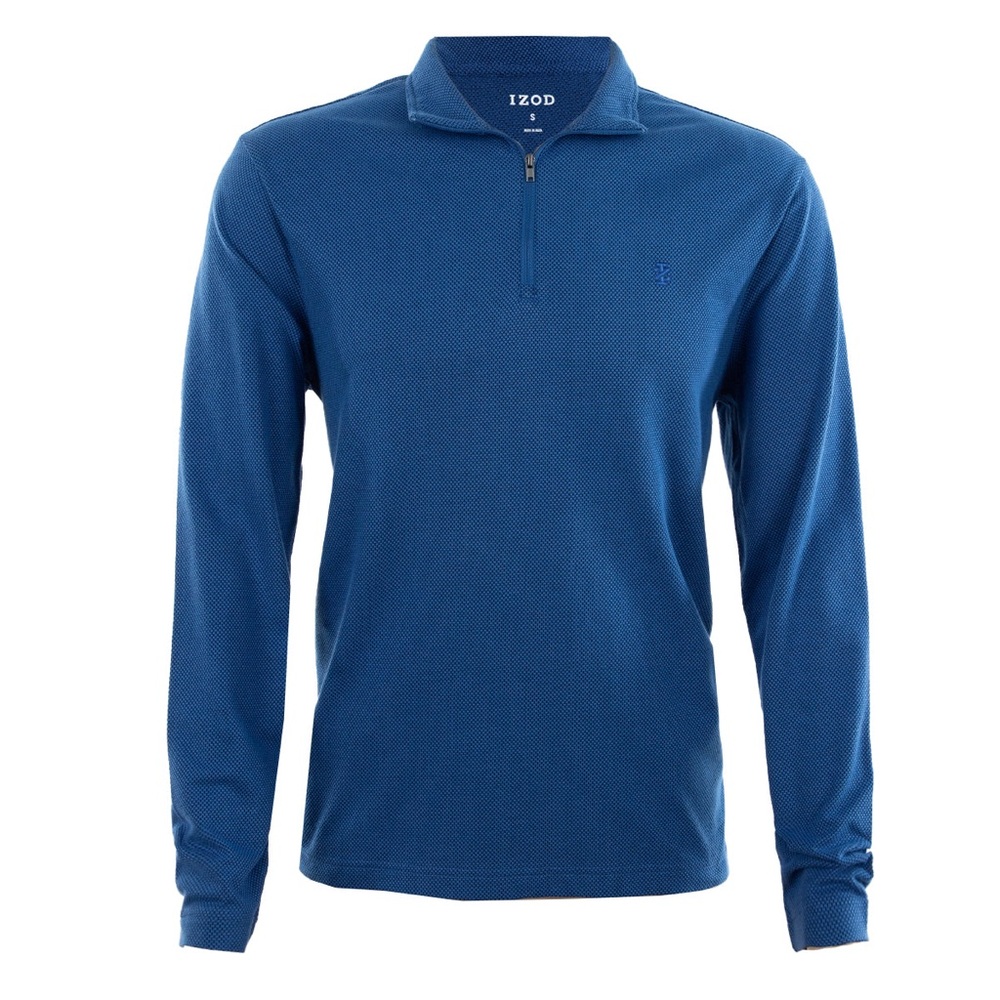 NWT $70 IZOD Men's Popcorn Jacquard Long Sleeve 1/4 Zip